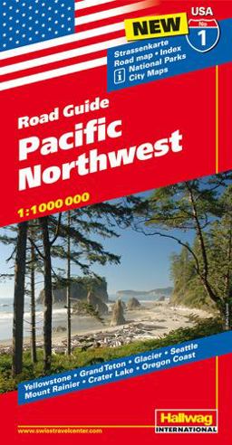Hallwag USA Road Guide 01. Pacific Northwest 1 : 1 000 000 Straï¿½enkarte. Road Maps. Index. National Parks. City Maps. Yellowstone, Grand Teton, Glacier, Seattle, Mount Rainier, Crater Lake, Oregon Cost  9783828307520 Front Cover