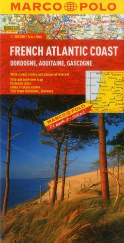 French Atlantic Coast (Dordogne, Aquitaine, Gascogne) Marco Polo Map