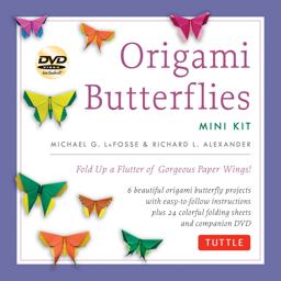 Origami Butterflies Mini Kit Fold up a Flutter of Gorgeous Paper Wings!: Kit with Origami Book, 6 Fun Projects, 32 Origami Papers and Instructional DVD  9784805312780 Front Cover