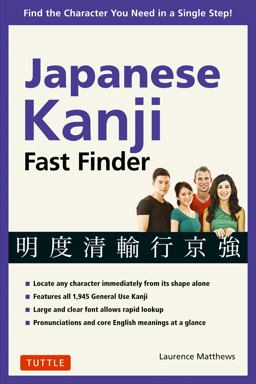 Japanese Kanji Fast Finder Find the Character You Need in a Single Step!  9784805314456 Front Cover