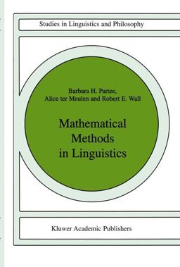 Mathematical Methods in Linguistics  9789027722454 Front Cover