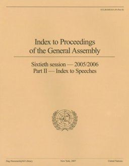 Index to Proceedings of the General Assembly 2005-2006