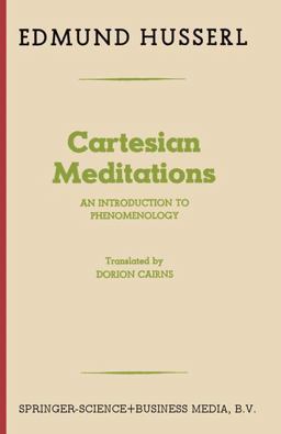 Cartesian Meditations An Introduction to Phenomenology 5th 9789401758284 Front Cover