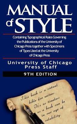 Chicago Manual of Style by University 2007 9789562913966 Front Cover