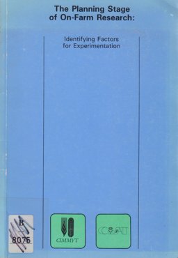 Planning Stages of On-Farm Research Planning Stages of On-Farm Research